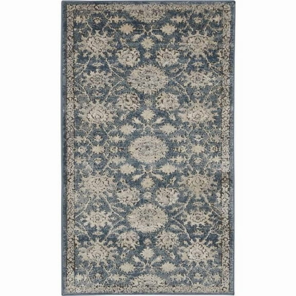 2 x 4 ft. Blue & Beige Oriental Non Skid Rectangle Area Rug
