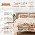 thumbnail image 6 of Fall Thanksgiving Bedding Duvet Cover Set Twin Size 4 Pieces Pumpkin Sunflowers Linen Texture Bedding Set with Zipper Closure, 1 Comforter Cover 68x86 Inches 1 Flat Sheet & 2 Pillow Cases, 6 of 7