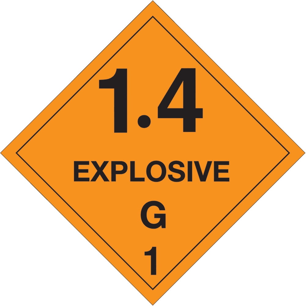 Tape Logic Labels '1.4 - Explosive - G 1' 4' x 4' Orange/Black 500/Roll DL5090
