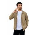 thumbnail image 6 of COOFANDY Men's Faux Suede Jacket Lightweight Softshell Flight Bomber Jacket, 6 of 9