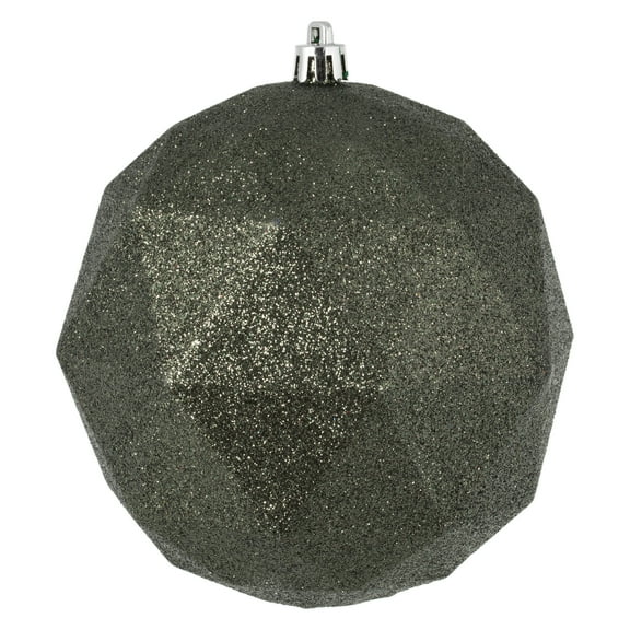 Vickerman 4.75" Wrought Iron Glitter Geo Ball 4/Bg