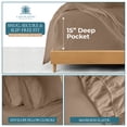 thumbnail image 2 of Casa Platino 100% Cotton 600 TC Twin XL Bed Sheet Set - Soft & Silky Touch Bedding Sheets, Deep Pocket, Fully Elasticized - Taupe, 2 of 7