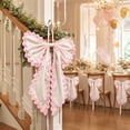 thumbnail image 6 of Wavy Edge Fabric Large Bow with Hanging Ribbon Multi Color Big Bow Ornament for Curtain Tieback Door Wreath Wall Birthday Party Decoration, 6 of 6