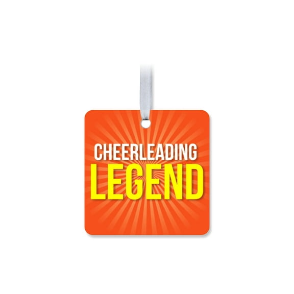 1 Pack - Fun Cheerleading Legend Aluminum Christmas Ornament - 3 Inch Square