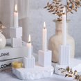 thumbnail image 4 of Portavelas LETINE de cristal blanco con rayas verticales (12 unidades), 4 of 6