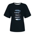 thumbnail image 4 of Tops Cortos para las Mujeres Cuello en V Impreso Manga Corta Top Casual, Camiseta de Baile sin Mangas para las Mujeres, 4 of 4