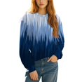 thumbnail image 5 of AJHSAKLt Sweatshirt for Women Graphic Crewneck Tops Loose Fitting Pullover Printed Long Sleeved Versatile Casual Sweater Essentials Hoodie Dark Blue, 5 of 8