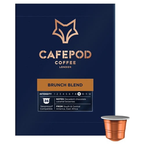 CafePod Brunch Blend Nespresso Compatible Aluminium Coffee Pods, 36 pods per pack, British Import (Pack of 3)