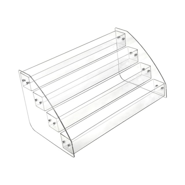 Almencla Acrylic Business Card Holder Display Stand Layered Transparent Display Shelf 4 Tier