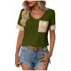 thumbnail image 3 of TaTaai Women's V Neck Short Sleeve Pullover, Sequin Panel Athletic Top, Casual Solid Color Blouse for Sporty Evening Wear Gift, 3 of 8
