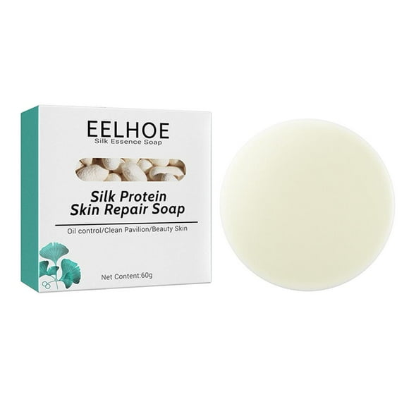 Silk Protein Soap Oil Control Face Deep Cleansing Pores Mites Acne Remover