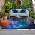 thumbnail image 2 of Starry Sky Outdoor Rug for Patio/Deck/Porch, Non-Slip Large Area Rug 5 x 8 Ft, Modern Rustic Blue Purple Ombre Star Night Indoor Outdoor Rugs Washable Area Rugs, Reversible Camping Rug Carpet Runner, 2 of 8