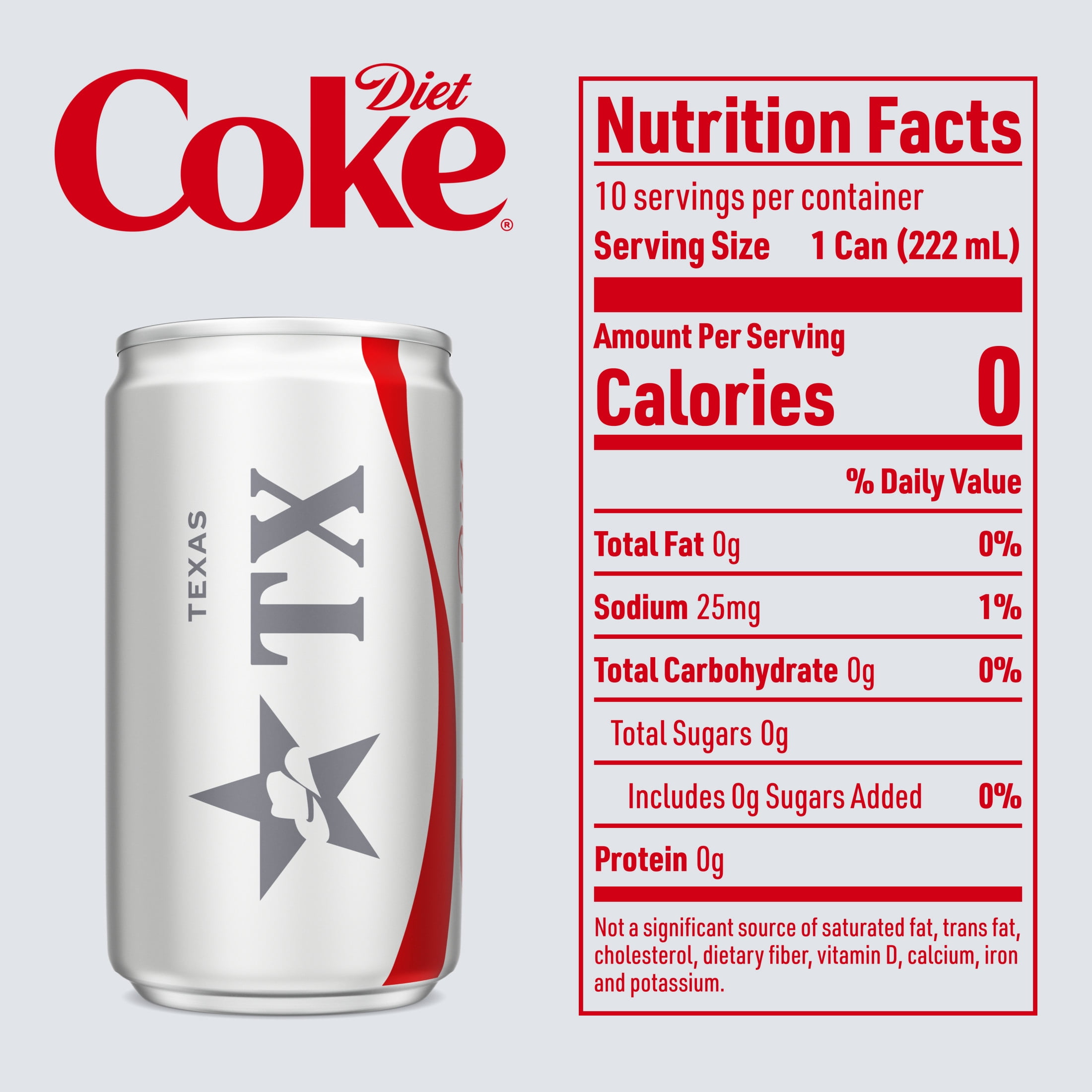 Diet Coke Soda Pop Fridge Pack Mini Cans, 7.5 fl oz, 10 Pack