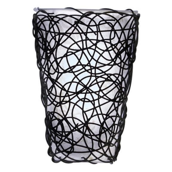 Wicker White Shade Sconce