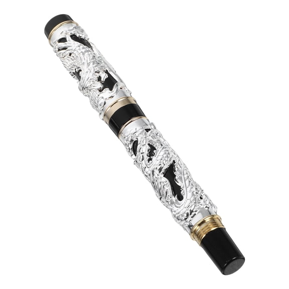 ETEREAUTY Vintage Plated Fountain Pen with Detailed Dragon Design for , Writing, and Signing Documents