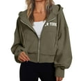 thumbnail image 1 of Veste en Molleton pour Femmes, Chandail à Capuche Confortable avec Manches Longues, Coupe Ample, 1 of 5