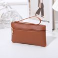 thumbnail image 1 of Bolso de mujer, color liso, con doble cremallera, tipo cartera para teléfono móvil, tipo clutch largo, 1 of 5