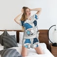 thumbnail image 5 of KLL Snow Gnome for Winter Print Pajama Set for Women Short Sleeve Sleepwear Pjs Soft 2 Piece Lounge Sleepwear Sets-4X-Large, 5 of 6