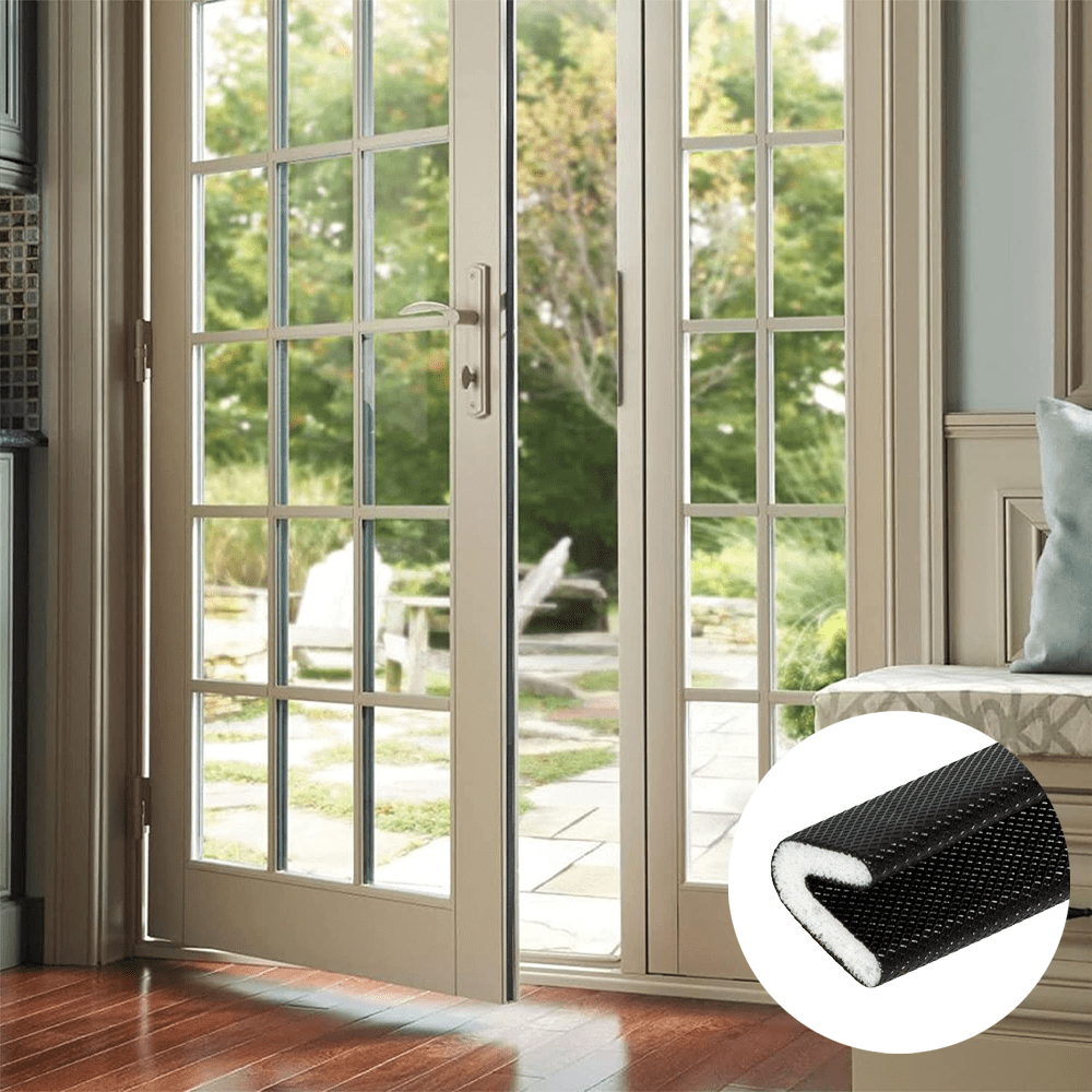 V-Shaped Weather Stripping Door Seal, Durable PVC Flange Ensures Secure Fit For Wood Security Sliding Doors, Easy Installation Weatherproofing Seal With High Resilience (19.7Feet)