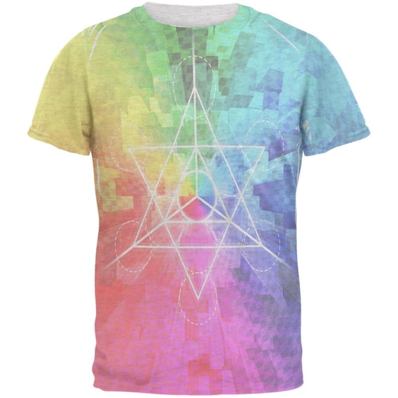 Tetrahedron Star Sacred Geometry Men's Soft T-Shirt Heather White MD