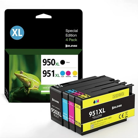 Compatible with Ink Cartridge 950 951 for 8600 8610 8620 8630 1 Black 950XL ink cartridge 1 Cyan 951XL ink cartridge 1 Magenta 951XL ink cartridge 1 Yellow 951XL ink cartridge BLACK 950XL INK: Up to 2 300 pages per black 950XL ink cartridge COLOR 951xl ink: Up to 1 500 pages per color 951XL ink cartridge. (At 5% coverage).