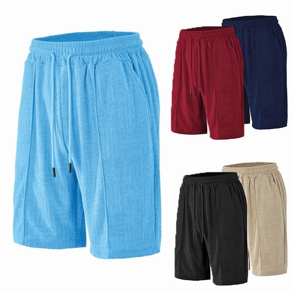 EOYWHK Mens Drawstring Shorts Breathable with Pockets Elastic Waist Mens Gym Shorts Soft Lightweight Breathable Running Shorts for Men Black, Size L
