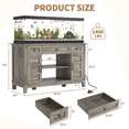 thumbnail image 3 of Farmhouse Aquarium Stand for Living Room – 55-75 Gallon Fish Tank – 1400LBS Capacity – Power Outlet – Adjustable Shelves – Color: Grey, 3 of 6