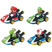 Super Mario Pull & Speed Toad, Yoshi, Mario & Luigi Vehicle 4-Pack