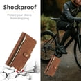 thumbnail image 6 of Case for iPhone 12 Mini 5.4 inch, 9 Card Slots Retro Leather Wallet Shockproof Flip Cover with Hand Strap Card Slots Zipper Pocket Kickstand Handbag Magnetic Closure - Retro Brown, 6 of 15