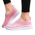 thumbnail image 4 of Siilsaa Women'S Fashion Sneakers Slip On Sneakers Breathable Walking Shoes Knitted Comfort Fashion Sock Shoes Pink,6.5, 4 of 5
