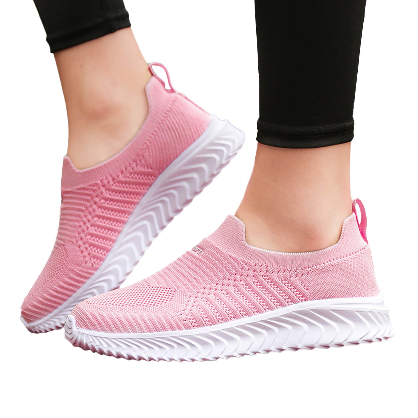 CAICJ98 Non Slip Shoes for Women Walking Shoes Women Breathable Cushion Running Tennis Fashion Sneakers with Arch Support Pink