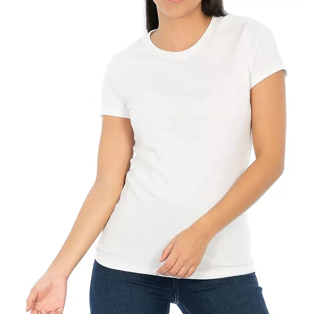 Playera Blanca Cuello Redondo Dama Playera Mujer Cuello Redondo