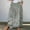 Gray, variant on WXLWZYWL Women's Linen Maxi Skirt with Pockets - Floral Print Casual Elastic Waistband Flared Long Skirt 2024 Fall Fashion