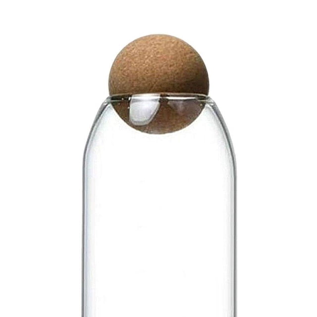 Bocal de Rangement en Verre avec Bouchon en Liège Transparent, Organisateur Scellé pour Bouteilles, Bocal à Bonbons, Bocal à Grains de Café 1600ml