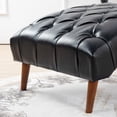 thumbnail image 5 of Classic Faux Leather Upholstered Chaise Lounge, Button Tufted Sleeper Lounge Chair with Solid Wood Pillow for Living Room Bedroom, 5 of 13