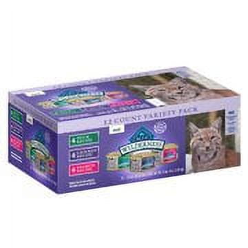 UPC: 0840243121298 | Blue Buffalo Wilderness High Protein Grain Free Natural Adult Pate Wet Cat Food Variety Pack Chicken Salmon Duck 3-oz (12 count- 4 of each flavor)