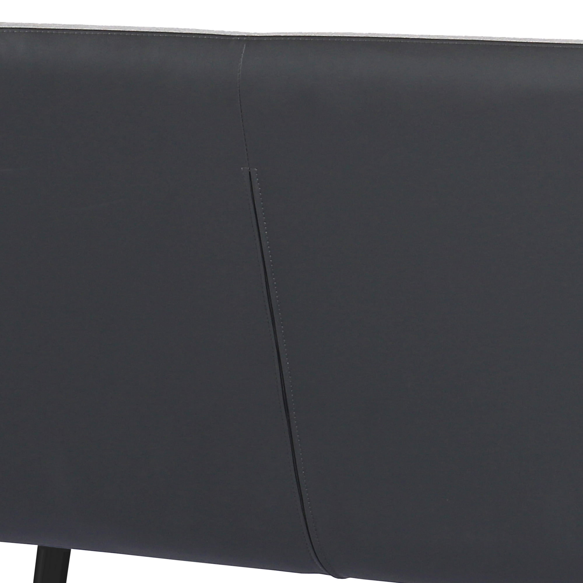 Armen Living Coronado Upholstered Fabric & Metal Dining Bench in Gray/Black