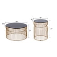 thumbnail image 2 of T901 Coffee and End Table Set made with metal and Tempered Glass Top Gold, 2 of 11