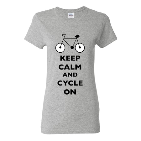 Ladies Keep Calm And Cycle On Cycling Bike Bicycle Funny DT T-Shirt Tee price history on PriceWatchPro