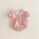 thumbnail image 1 of Ropa de verano para bebés de 0 a 2 años, mono bonito para niñas, mono de encaje con cuello de hoja de loto, mono infantil de una pieza para niños pequeños, 1 of 6