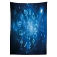 thumbnail image 3 of Ambesonne Astrology Tablecloth Rectangular Table Cover, Horoscope Wheel Signs, 60"x90", Navy Blue Sky Blue, 3 of 4