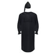 thumbnail image 3 of vastwit Men's Victorian Style Nightgown Soft Loose Sleep Robe with Night Cap Pajama Set Sleepwear Black M, 3 of 5