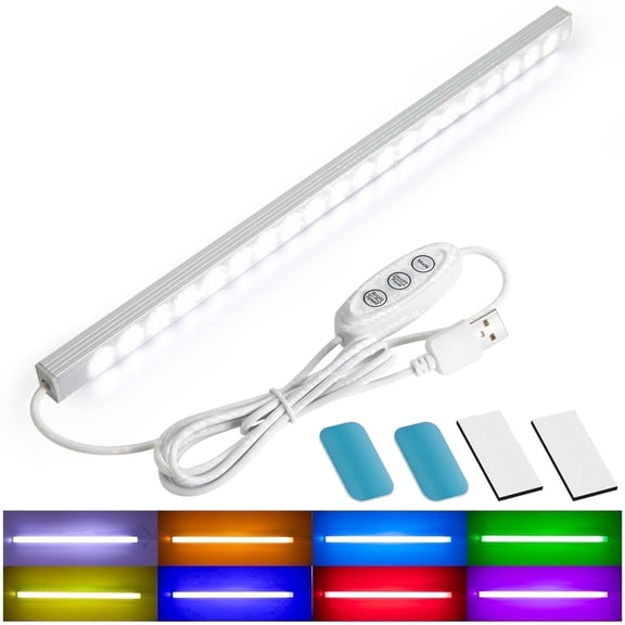 AikTryee Smart RGB Under Cabinet Light Bar – 8 Colors Dimmable, Magnetic, USB Powered for Kitchen Desk Shelf Decor