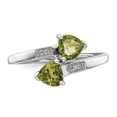 thumbnail image 5 of Sterling Silver Rhodium Peridot & Diamond Heart Ring, 5 of 6