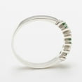 thumbnail image 3 of LBG British Made 10k White Gold Natural Emerald & Cultured Pearl Womens Eternity Ring - 33 size options - Sizes 4 to 12 Available, 3 of 6