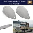 thumbnail image 1 of ALLTIMES 1Pair Horn Block Off Plates for Peterbilt, Silver 303 Stainless Steel CNC Technology, 1 of 8