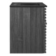 thumbnail image 5 of Wall Mount Sink Vanity Cabinet, Dark Grey Gray, Wood, Mid Century Hotel Bedroom Bathroom, Modern Contemporary HB33663, 5 of 9