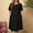 Black, variant on Ayolanni Knee-Length Sun Dresses Women Cotton Linen Blue Solid Short Sleeve Dresses Dresses for Juniors and Women M