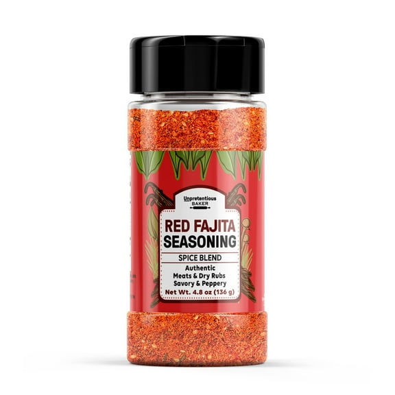 Unpretentious Red Fajita Seasoning, Spice Blend, Peppery & Savory, Fajitas & Tacos 4.8 Ounce