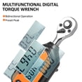 thumbnail image 3 of EWM-R-30 1/4'' Drive Mini Digital Torque Wrench Handheld Portable Digital Torque Wrench Large Screen with Backlight Sound LED Alarm Real-time Peak Preset Mode 3 Measuring Modes Four Units Sw, 3 of 7